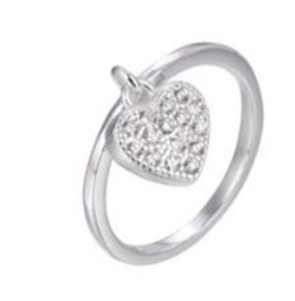 Anillo con corazon cubics