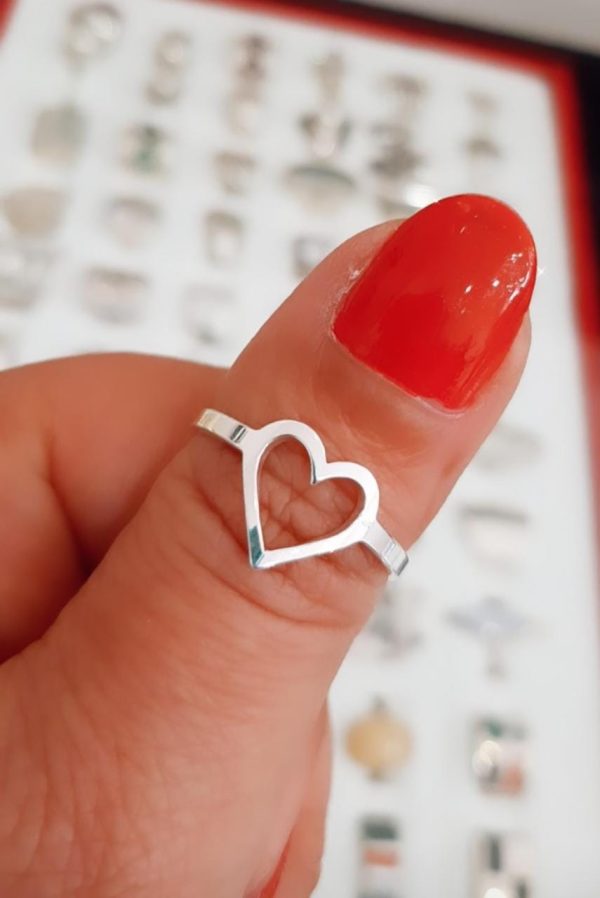 Anillo corazon calado