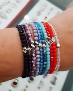 Pulsera cristales elastizada