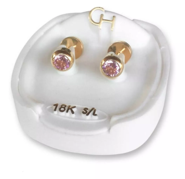 Abridores con cubic oro 18k blanco/rosa - Image 2