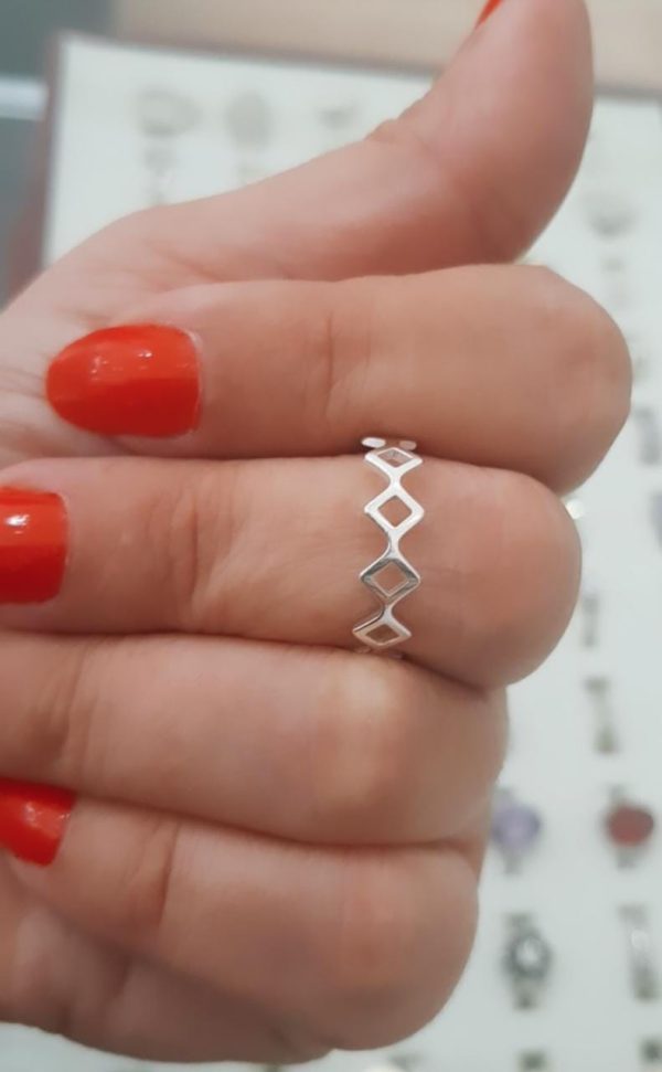 Anillo rombos calados midi