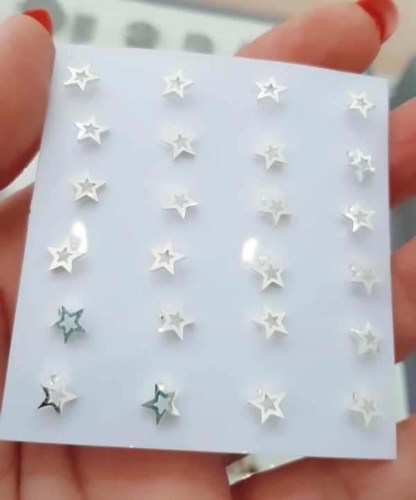 Aros mini estrellas caladas