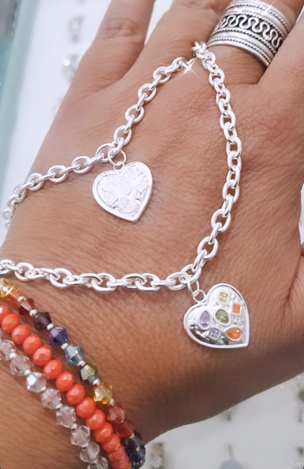 Pulsera corazon brillante