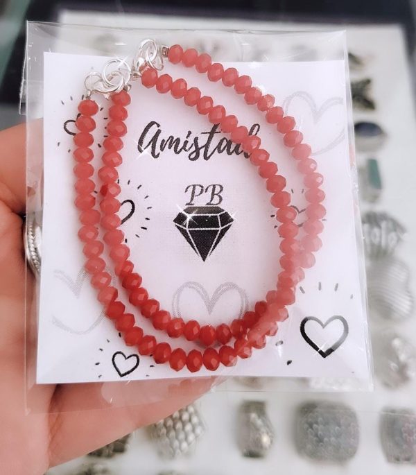 Set 2 pulseras cristal Amistad