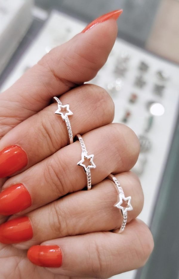 Anillo estrella brillante