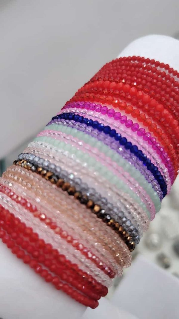 Pulseras micro cristales lisas