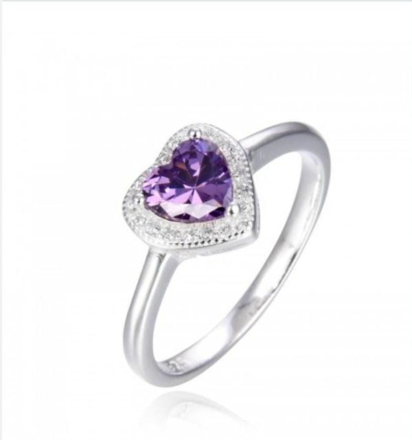 Anillo corazon violeta