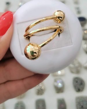 Anillo bolitas dorado