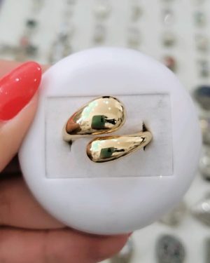 Anillo gota dorado