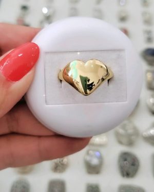 Anillo corazon dorado