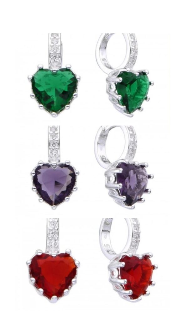 Aros corazon colgantes