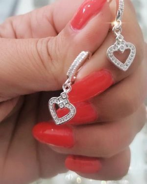 Aros corazon calado