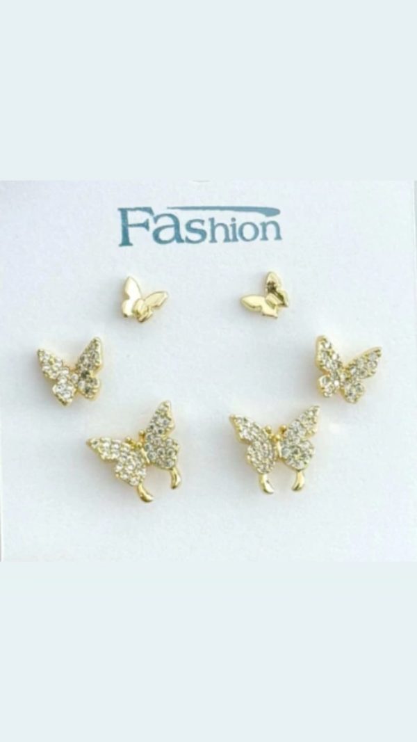 Aros x 3 pares dorados