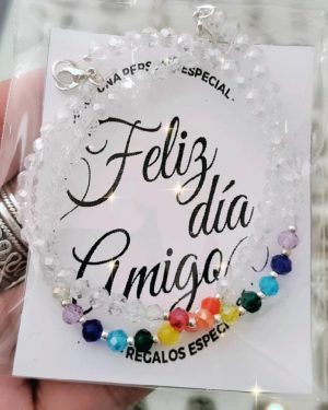 Set 2 Pulseras amistad 7 chakras cristal
