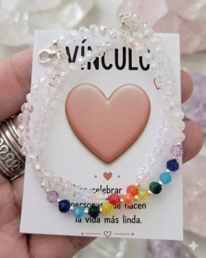 Set 2 Pulseras amistad 7 chakras cristal