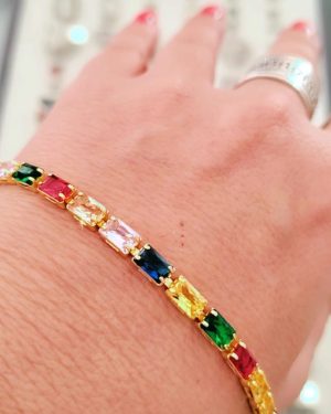 Pulsera multicolor dorada
