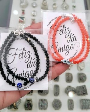 Set 2 Pulseras amistad ojito cristal