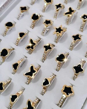 Anillos esmaltados dorados
