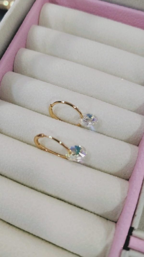 Aros Swarovski dorados