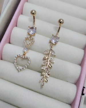 piercing dorado ombligo