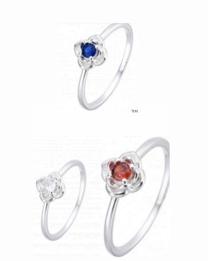 Anillo flor blanco/rojo/azul