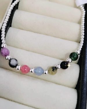 Pulsera bolitas con piedras naturales