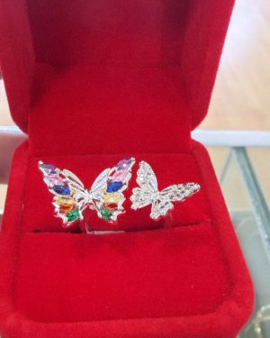 Anillo doble mariposa