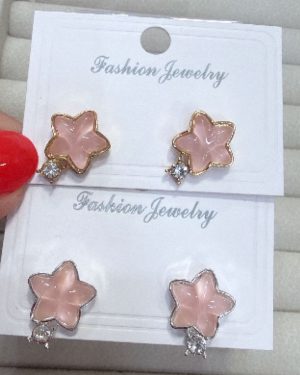 Aros flor nacar con cubic