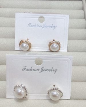 Aros perla con cubics