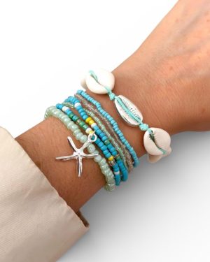 Set tobilleras /pulseras turquesa
