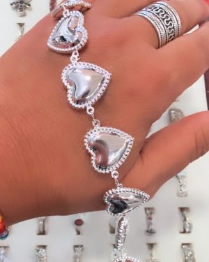 Pulsera corazones inflados