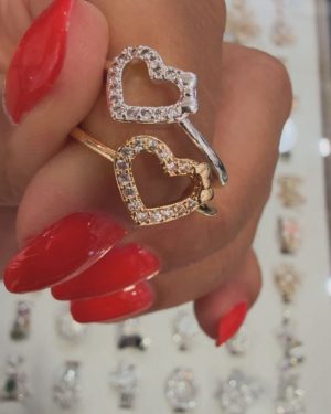 Anillo Corazon ACERO BLANCO