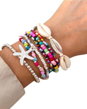 Set tobilleras /pulseras multicolor