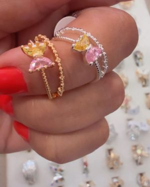 Anillo doble mariposa