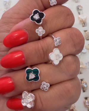 Anillo doble flor