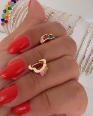 Aros corazon dulce dorado