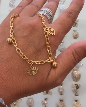 Pulsera ojito bolitas