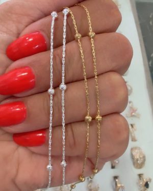 Cadena espiga con bolitas