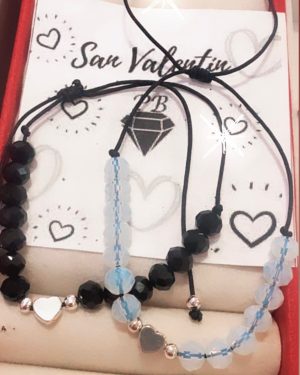 Set pulseras con corazon