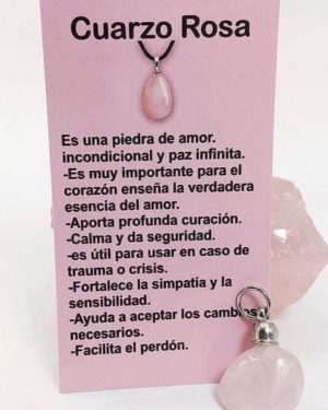 Dije Cuarzo Rosa (con explicacion)