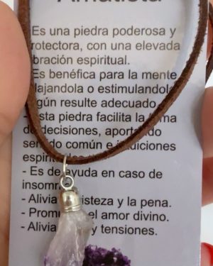 Collar Amatista con cordon gamuzado