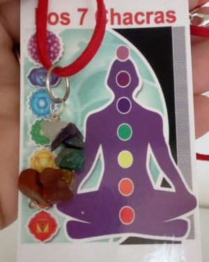 Collar 7 chakras con cordon gamuzado