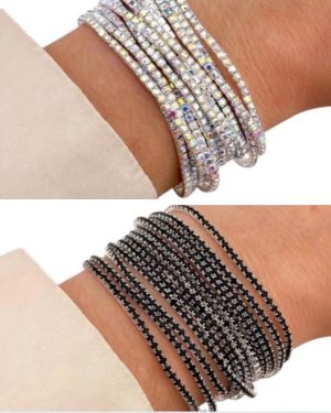 Pulseras strass elasticas x 12