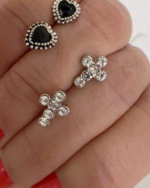 Aros corazon/cruz