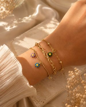 Kit 3 pulseras doradas