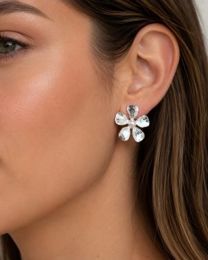 Aros flor y perla