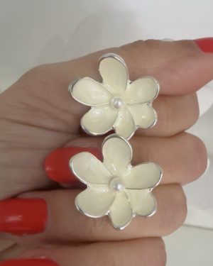 Aros flor esmaltada