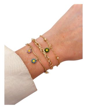 Kit 3 pulseras doradas