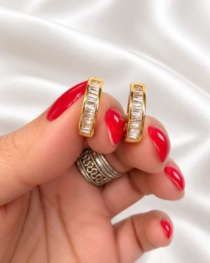 Aros baguette dorados