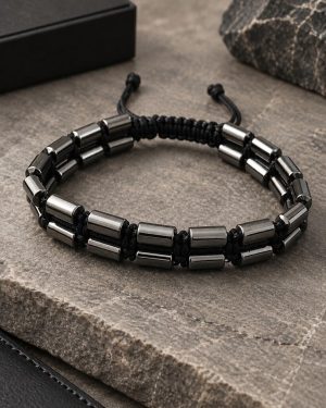 Pulsera ajustable hematite doble